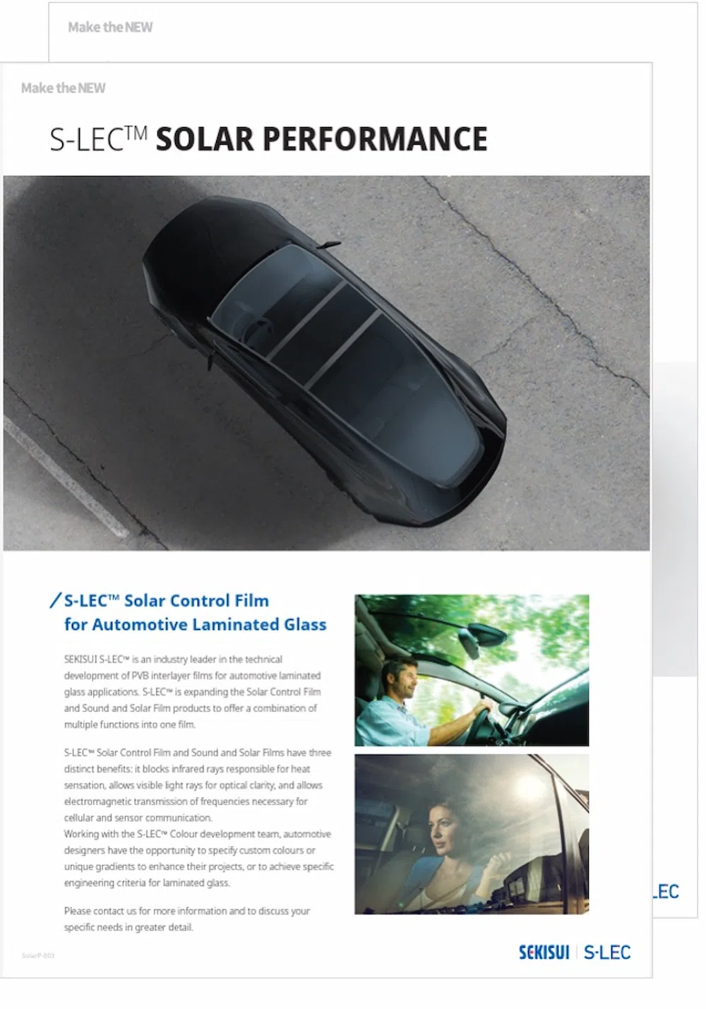 The brochures of S-LEC™ Solar Control Film performance